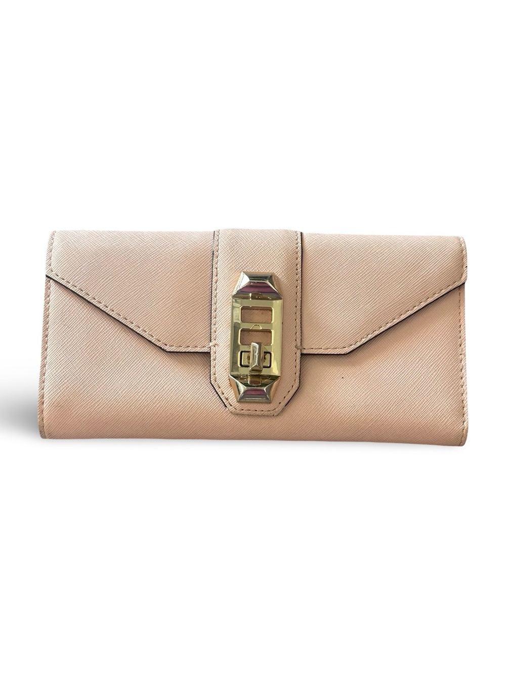 Rebecca Minkoff Blush Pink Envelope Wallet with Gold Clasp
